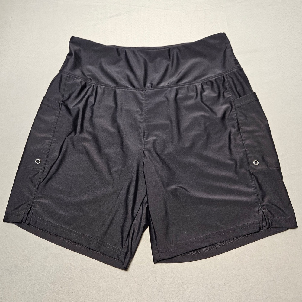 Gradual Athletic Cargo Shorts Womens L Black High Waist Pocket Swim Board Shorts